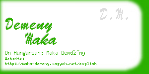 demeny maka business card